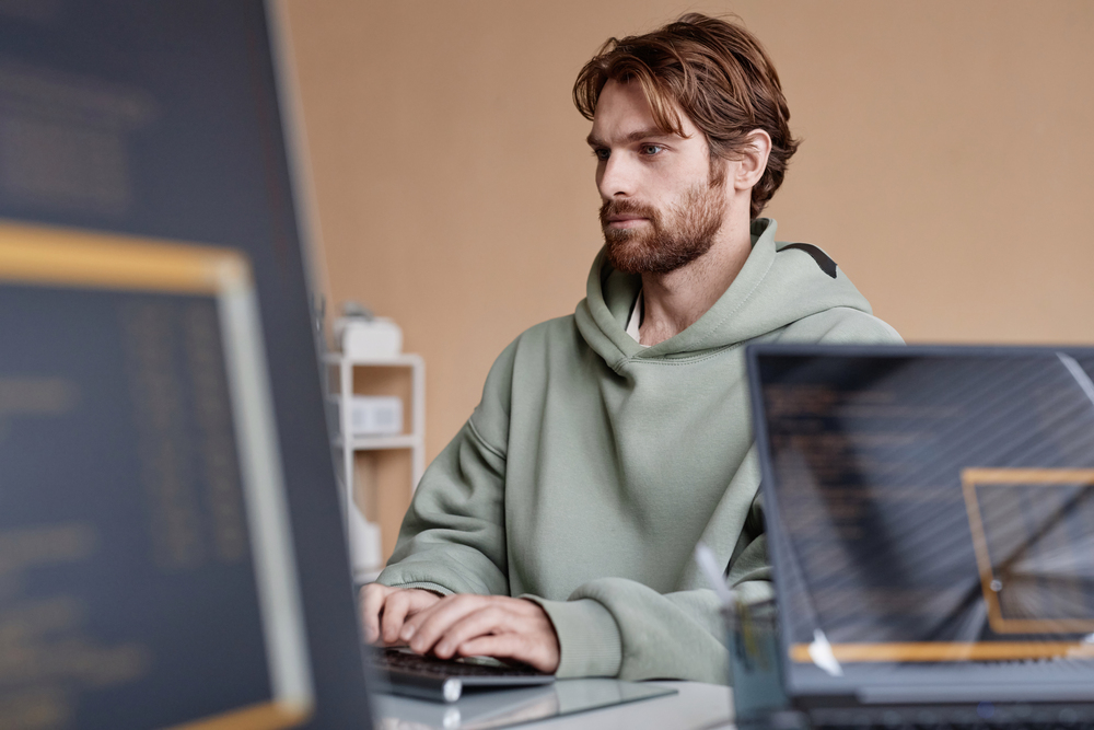 An individual looking at a fractional ownership platform online.