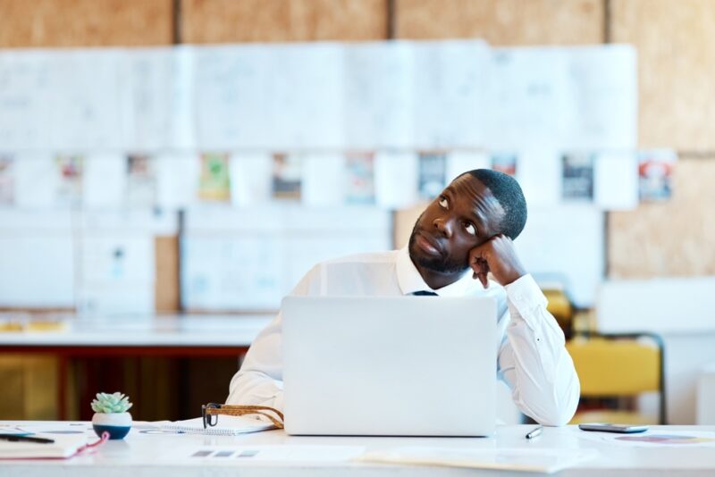 Man considering whether to invest in SaaS 