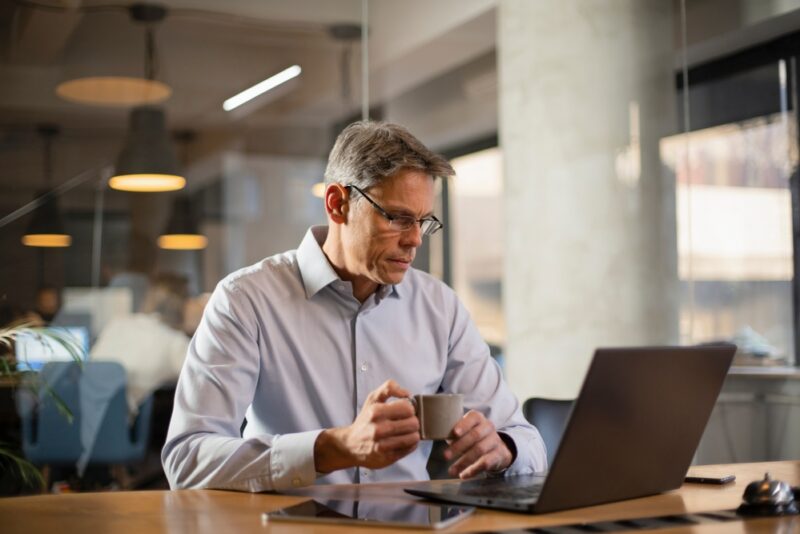 Man researching different types of alternative investments